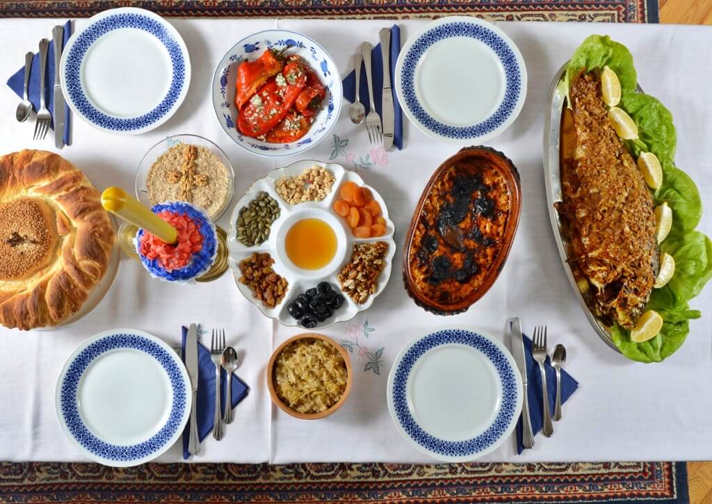 Serbian Slava table setting