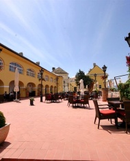 Hotel Leopold I Novi Sad Ausblick von der Terrasse