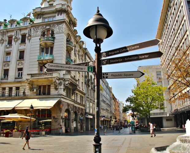 Knez Mihajlo street sign