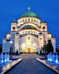 St Sava templo à noite Belgrade