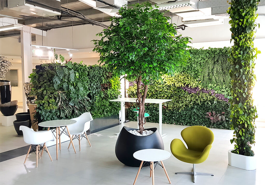 Strategic greenery inside